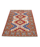 Revival 3'5'' X 4'10'' Hand-Knotted Wool Rug 3'5'' x 4'10'' (103 X 145) / Ivory / Blue