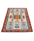 Revival 3'2'' X 4'10'' Hand-Knotted Wool Rug 3'2'' x 4'10'' (95 X 145) / Ivory / Red