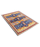 Revival 4'4'' X 5'10'' Hand-Knotted Wool Rug 4'4'' x 5'10'' (130 X 175) / Blue / Red