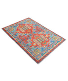 Revival 3'4'' X 4'10'' Hand-Knotted Wool Rug 3'4'' x 4'10'' (100 X 145) / Rust / Blue