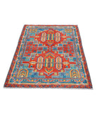 Revival 3'4'' X 4'10'' Hand-Knotted Wool Rug 3'4'' x 4'10'' (100 X 145) / Rust / Blue