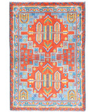 Revival 3'4'' X 4'10'' Hand-Knotted Wool Rug 3'4'' x 4'10'' (100 X 145) / Rust / Blue