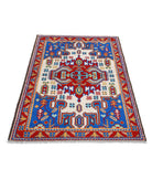 Revival 3'3'' X 4'8'' Hand-Knotted Wool Rug 3'3'' x 4'8'' (98 X 140) / Ivory / Red