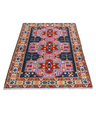 Revival 3'2'' X 4'9'' Hand-Knotted Wool Rug 3'2'' x 4'9'' (95 X 143) / Blue / Ivory