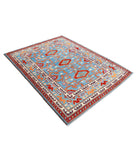 Revival 5'1'' X 6'6'' Hand-Knotted Wool Rug 5'1'' x 6'6'' (153 X 195) / Blue / Red