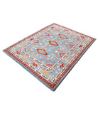 Revival 5'1'' X 6'6'' Hand-Knotted Wool Rug 5'1'' x 6'6'' (153 X 195) / Blue / Red