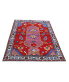 Revival 4'0'' X 6'0'' Hand-Knotted Wool Rug 4'0'' x 6'0'' (120 X 180) / Red / Ivory