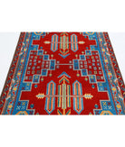 Revival 4'0'' X 6'0'' Hand-Knotted Wool Rug 4'0'' x 6'0'' (120 X 180) / Red / Blue