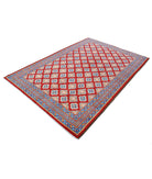 Revival 5'5'' X 7'10'' Hand-Knotted Wool Rug 5'5'' x 7'10'' (163 X 235) / Red / Blue