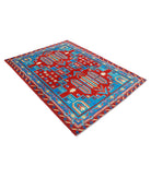 Revival 5'0'' X 6'9'' Hand-Knotted Wool Rug 5'0'' x 6'9'' (150 X 203) / Red / Blue