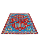 Revival 5'0'' X 6'9'' Hand-Knotted Wool Rug 5'0'' x 6'9'' (150 X 203) / Red / Blue