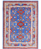 Revival 5'10'' X 7'7'' Hand-Knotted Wool Rug 5'10'' x 7'7'' (175 X 228) / Blue / Red