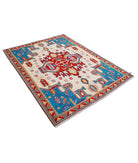 Revival 5'3'' X 6'9'' Hand-Knotted Wool Rug 5'3'' x 6'9'' (158 X 203) / Ivory / Red