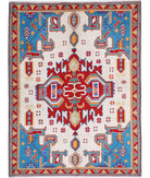 Revival 5'3'' X 6'9'' Hand-Knotted Wool Rug 5'3'' x 6'9'' (158 X 203) / Ivory / Red