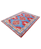 Revival 5'6'' X 7'11'' Hand-Knotted Wool Rug 5'6'' x 7'11'' (165 X 238) / Red / Blue