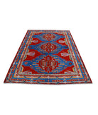 Revival 5'6'' X 7'11'' Hand-Knotted Wool Rug 5'6'' x 7'11'' (165 X 238) / Red / Blue