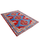 Revival 5'8'' X 7'7'' Hand-Knotted Wool Rug 5'8'' x 7'7'' (170 X 228) / Red / Blue