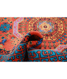 Revival 5'7'' X 7'9'' Hand-Knotted Wool Rug 5'7'' x 7'9'' (168 X 233) / Orange / Blue