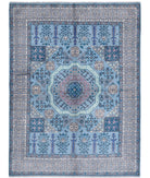 Revival 4'11'' X 6'7'' Hand-Knotted Wool Rug 4'11'' x 6'7'' (148 X 198) / Blue / Ivory