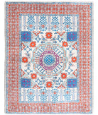 Revival 5'0'' X 6'4'' Hand-Knotted Wool Rug 5'0'' x 6'4'' (150 X 190) / Ivory / Orange