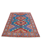 Revival 4'8'' X 6'8'' Hand-Knotted Wool Rug 4'8'' x 6'8'' (140 X 200) / Blue / Red