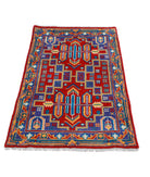 Revival 2'6'' X 3'10'' Hand-Knotted Wool Rug 2'6'' x 3'10'' (75 X 115) / Red / Purple