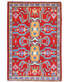 Revival 2'8'' X 3'11'' Hand-Knotted Wool Rug 2'8'' x 3'11'' (80 X 118) / Red / Blue