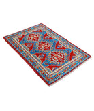 Revival 2'7'' X 4'0'' Hand-Knotted Wool Rug 2'7'' x 4'0'' (78 X 120) / Red / Blue