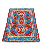 Revival 2'7'' X 4'0'' Hand-Knotted Wool Rug 2'7'' x 4'0'' (78 X 120) / Red / Blue