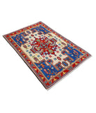 Revival 3'2'' X 4'10'' Hand-Knotted Wool Rug 3'2'' x 4'10'' (95 X 145) / Ivory / Red