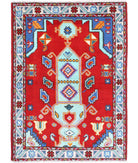 Revival 3'4'' X 4'10'' Hand-Knotted Wool Rug 3'4'' x 4'10'' (100 X 145) / Red / Ivory