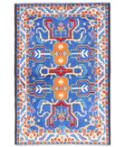 Revival 3'2'' X 5'0'' Hand-Knotted Wool Rug 3'2'' x 5'0'' (95 X 150) / Blue / Ivory