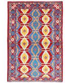 Revival 3'2'' X 5'0'' Hand-Knotted Wool Rug 3'2'' x 5'0'' (95 X 150) / Red / Blue