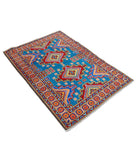 Revival 3'4'' X 5'0'' Hand-Knotted Wool Rug 3'4'' x 5'0'' (100 X 150) / Blue / Orange