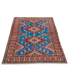 Revival 3'4'' X 5'0'' Hand-Knotted Wool Rug 3'4'' x 5'0'' (100 X 150) / Blue / Orange