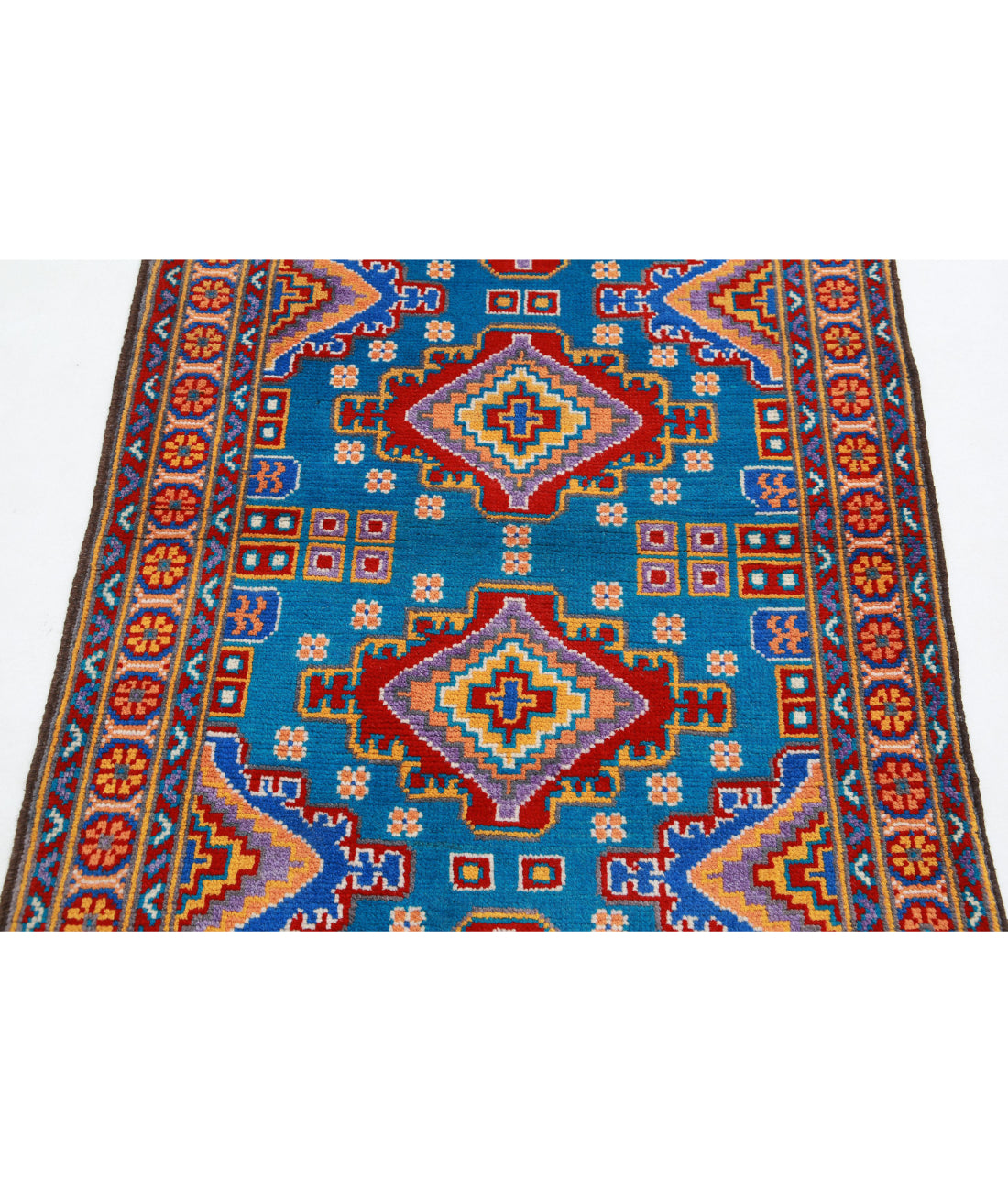 Revival 3'4'' X 5'0'' Hand-Knotted Wool Rug 3'4'' x 5'0'' (100 X 150) / Blue / Orange