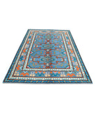 Revival 5'6'' X 7'9'' Hand-Knotted Wool Rug 5'6'' x 7'9'' (165 X 233) / Blue / Gold