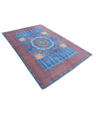 Revival 5'7'' X 8'2'' Hand-Knotted Wool Rug 5'7'' x 8'2'' (168 X 245) / Blue / Red