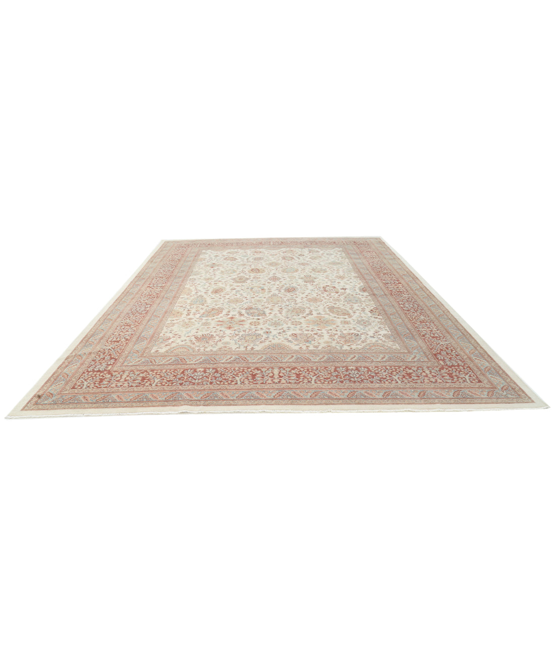 Samsun 10'8'' X 13'7'' Hand-Knotted Wool Rug 10'8'' x 13'7'' (320 X 408) / Ivory / Rust