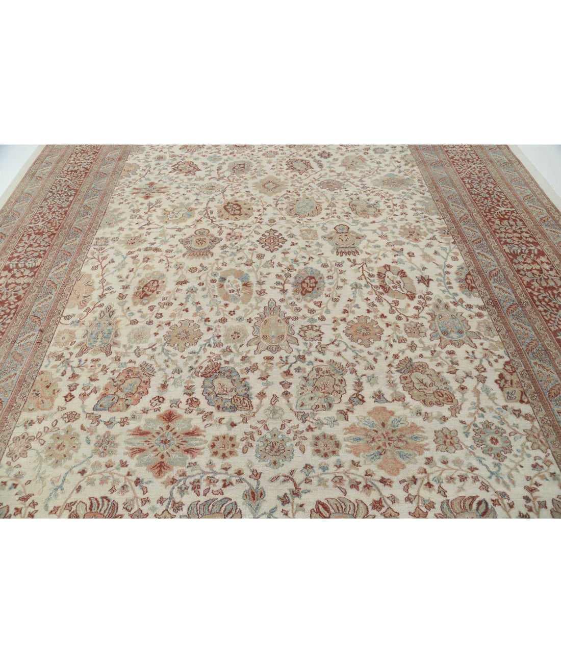 Samsun 10'8'' X 13'7'' Hand-Knotted Wool Rug 10'8'' x 13'7'' (320 X 408) / Ivory / Rust