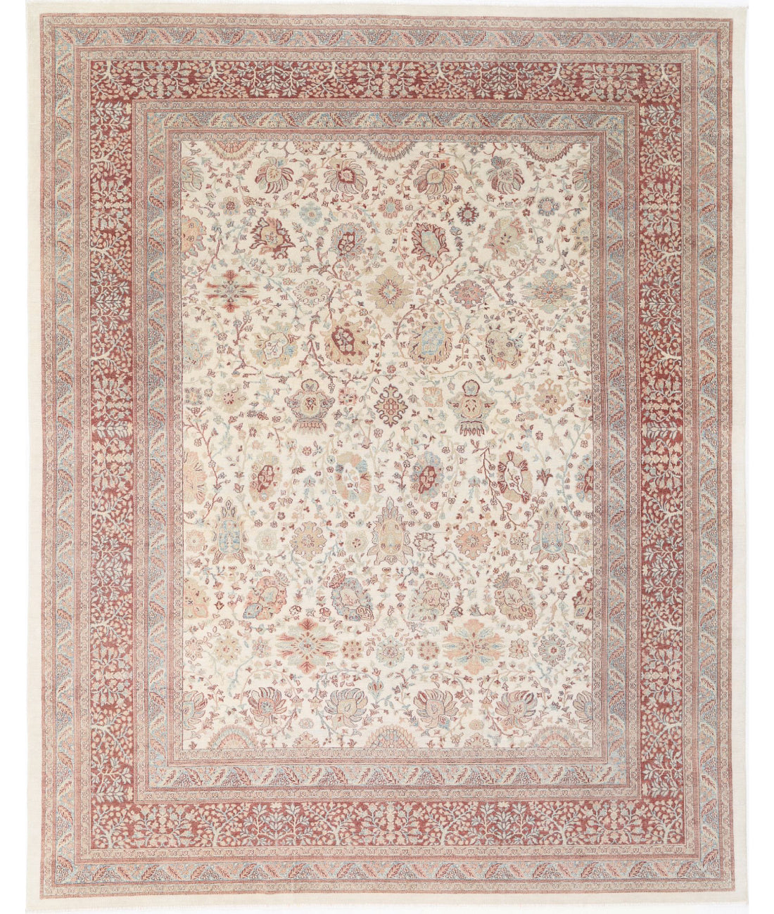 Samsun 10'8'' X 13'7'' Hand-Knotted Wool Rug 10'8'' x 13'7'' (320 X 408) / Ivory / Rust