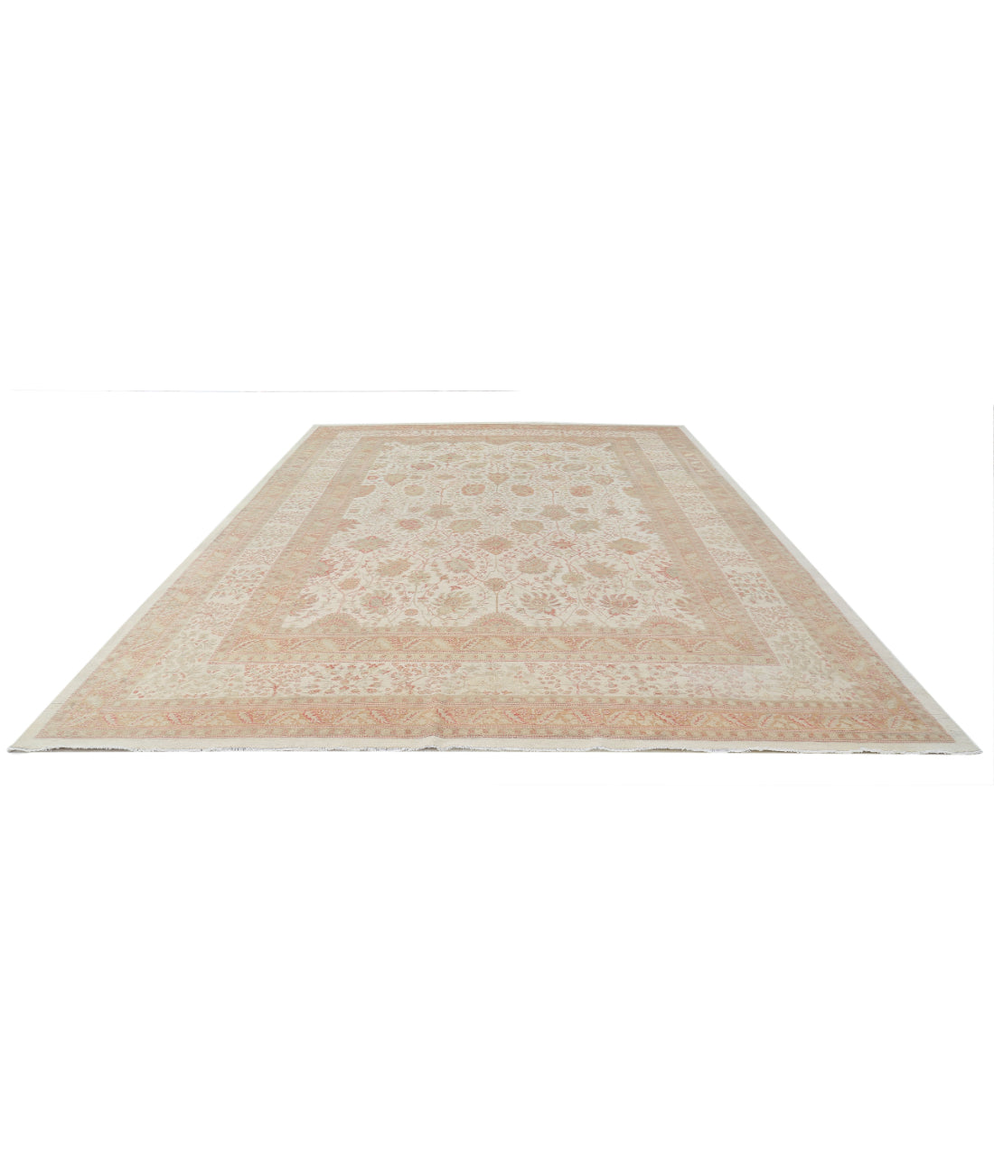 Samsun 10'10'' X 15'2'' Hand-Knotted Wool Rug 10'10'' x 15'2'' (325 X 455) / Ivory / Green