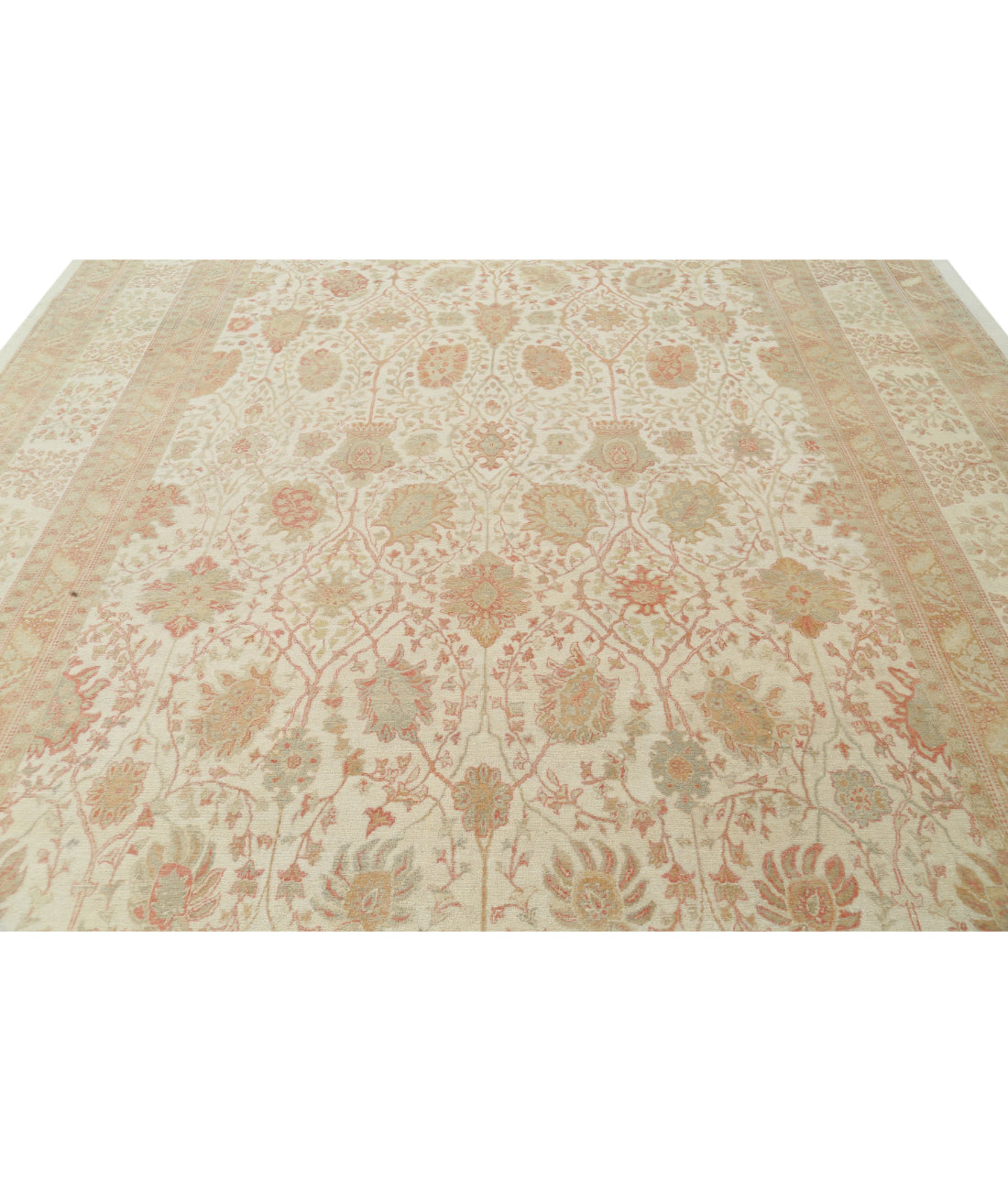 Samsun 10'10'' X 15'2'' Hand-Knotted Wool Rug 10'10'' x 15'2'' (325 X 455) / Ivory / Green