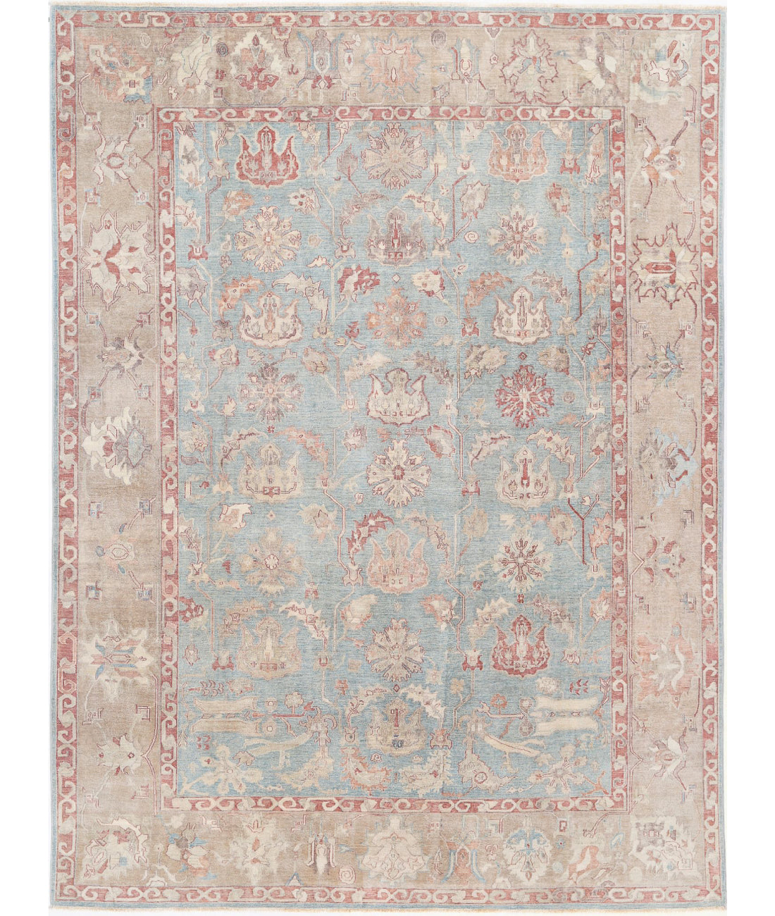 Samsun 8'10'' X 11'11'' Hand-Knotted Wool Rug 8'10'' x 11'11'' (265 X 358) / Green / Taupe