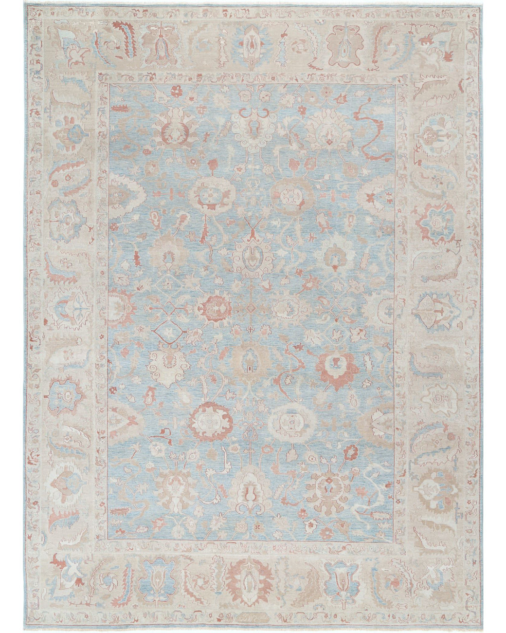 Samsun 8'10'' X 12'2'' Hand-Knotted Wool Rug 8'10'' x 12'2'' (265 X 365) / Blue / Taupe
