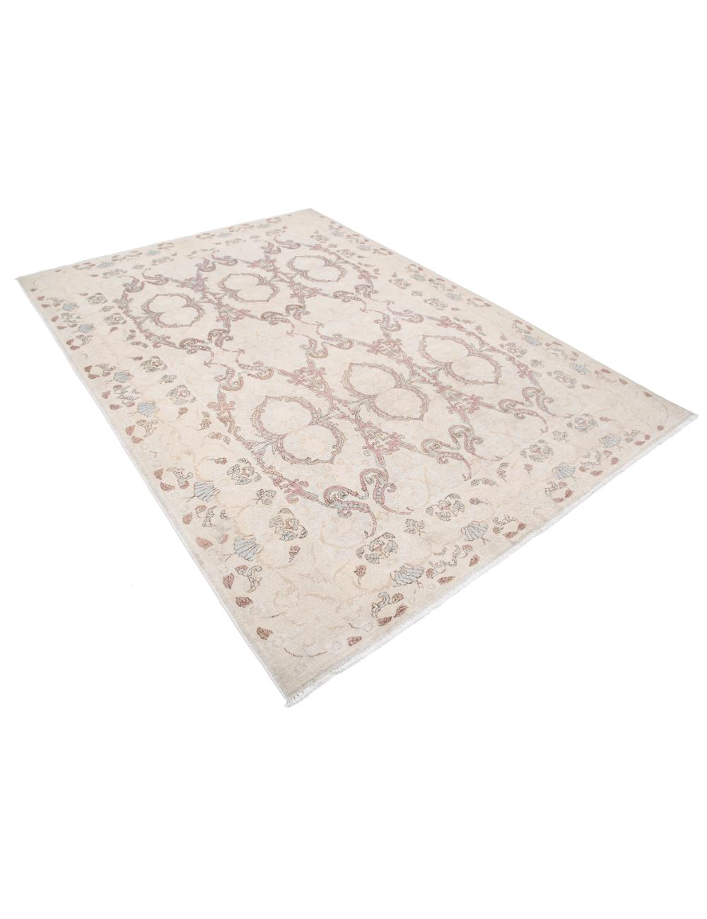 Serenity 6' 4" X 8' 9" Hand-Knotted Wool Rug 6' 4" X 8' 9" (193 X 267) / Ivory / Ivory