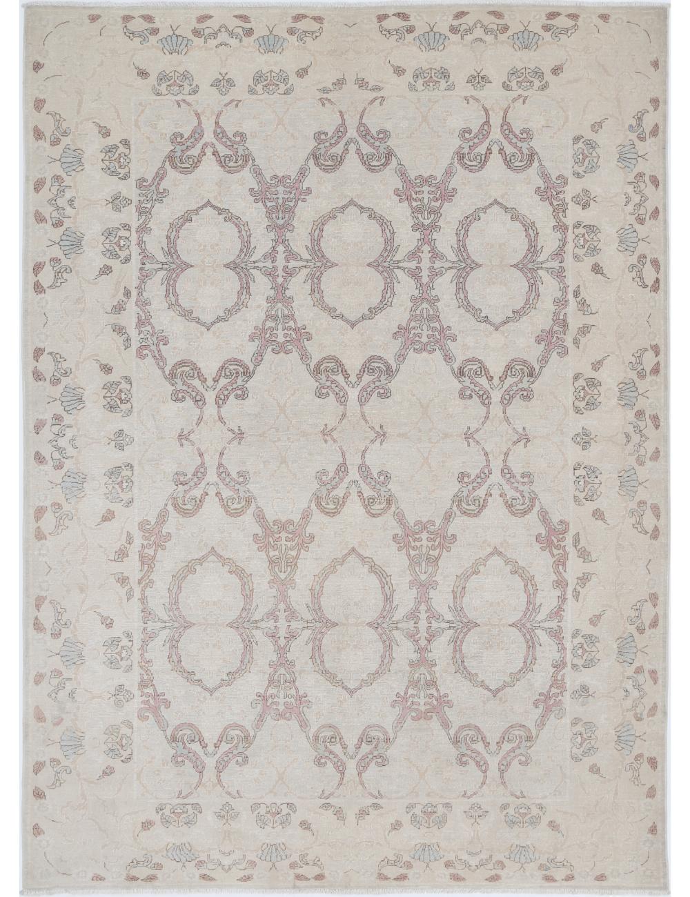 Serenity 6' 4" X 8' 9" Hand-Knotted Wool Rug 6' 4" X 8' 9" (193 X 267) / Ivory / Ivory