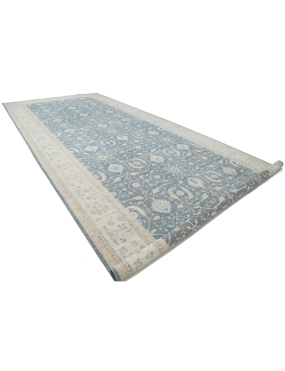 Serenity 9' 9" X 23' 8" Hand-Knotted Wool Rug 9' 9" X 23' 8" (297 X 721) / Blue / Ivory