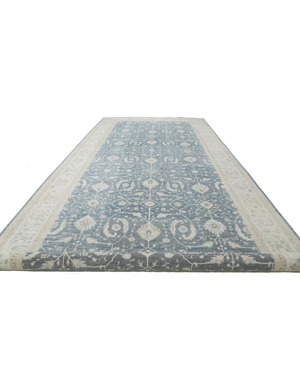 Serenity 9' 9" X 23' 8" Hand-Knotted Wool Rug 9' 9" X 23' 8" (297 X 721) / Blue / Ivory