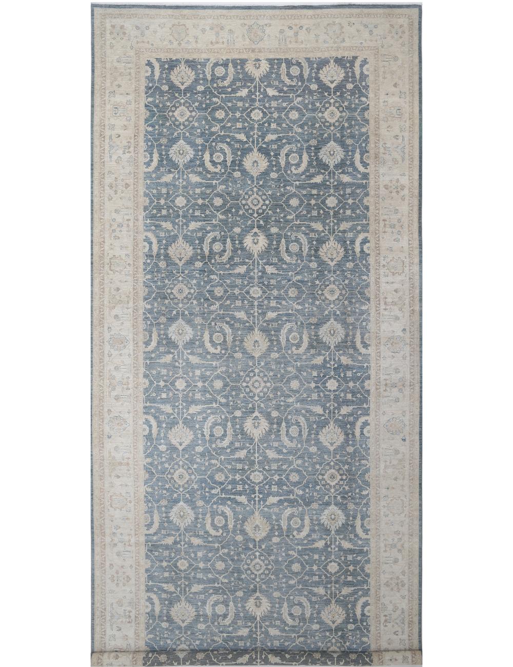 Serenity 9' 9" X 23' 8" Hand-Knotted Wool Rug 9' 9" X 23' 8" (297 X 721) / Blue / Ivory